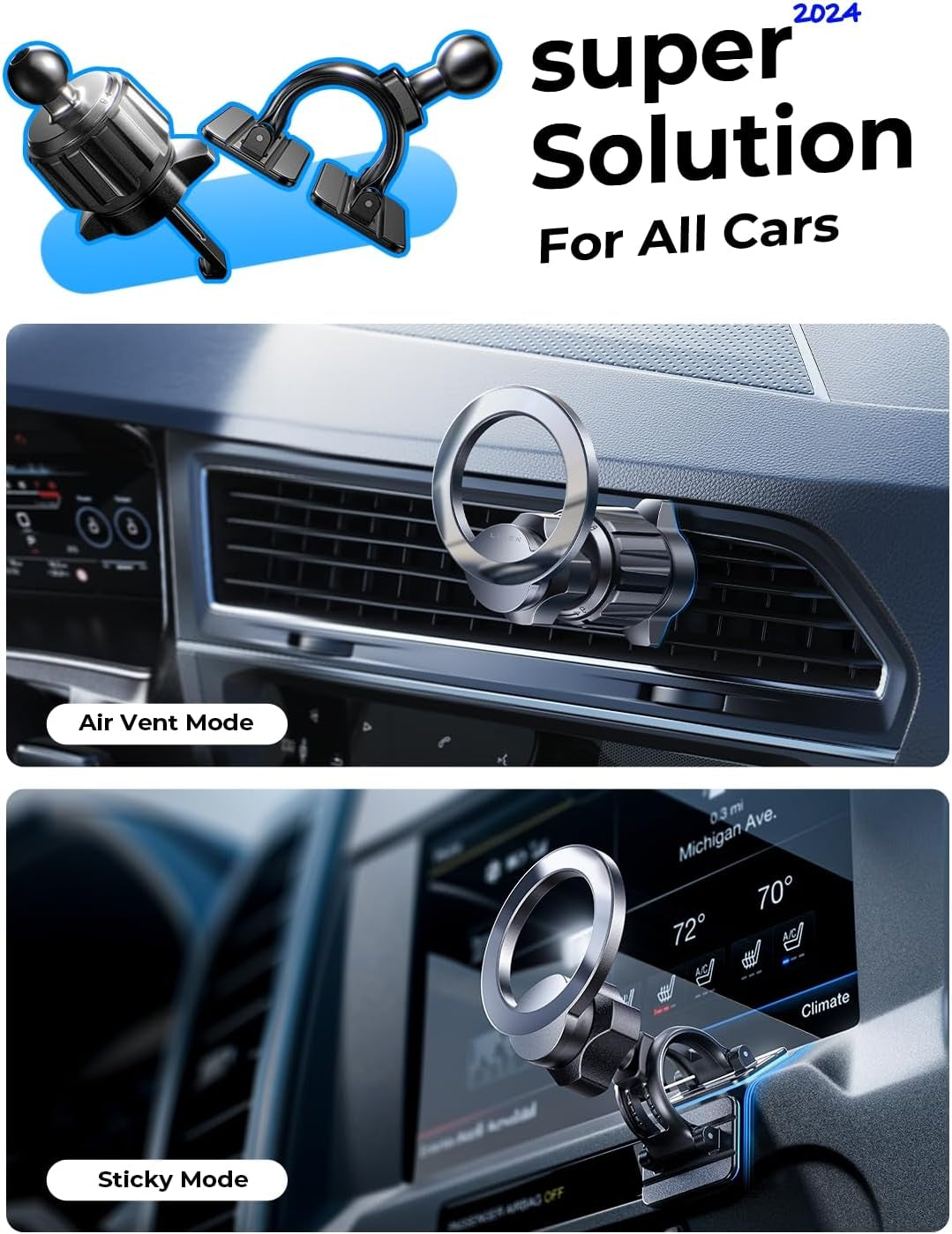 for Magsafe Car Mount [95% Increase Magnetism] Magnetic Phone Holders for Your Car,Car Accessories for Men Women Truck 360 Dashboard Vent Phone Mount for Garmin GPS Fit Iphone 16 15 14 13 12